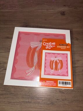 Pink Pumpkin Diamond Art Kit w/ Bow Fall Harvest |Craft Coquette Autumn Decor